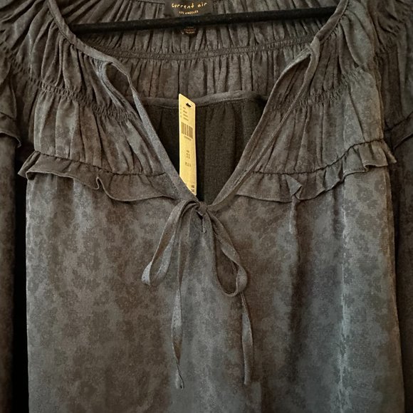 Anthropologie Gray Ruffled Blouse - Picture 10 of 11